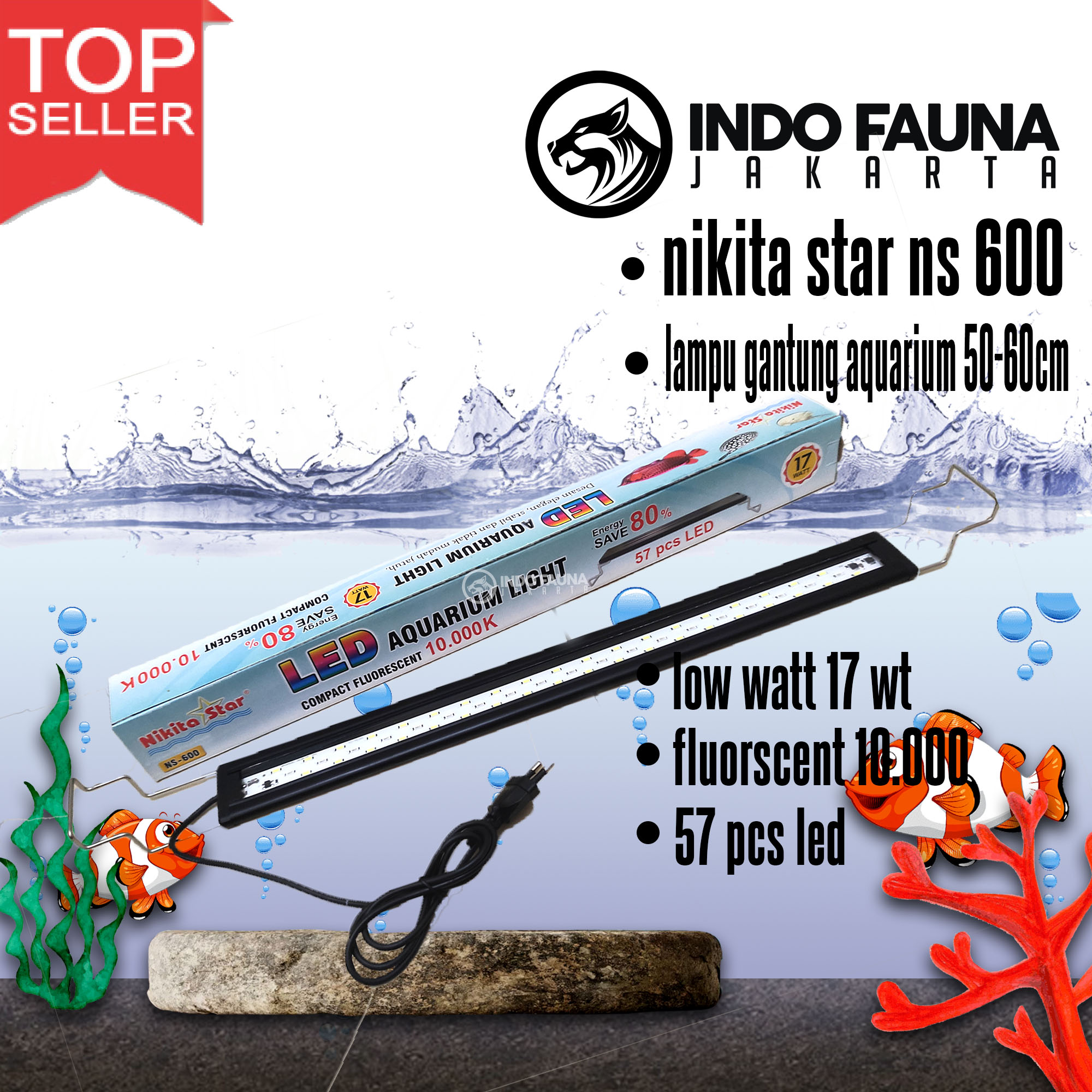 PROMO LAMPU GANTUNG AQUARIUM NIKITA STAR NS 600 NS600 60 CM Lampu Led 