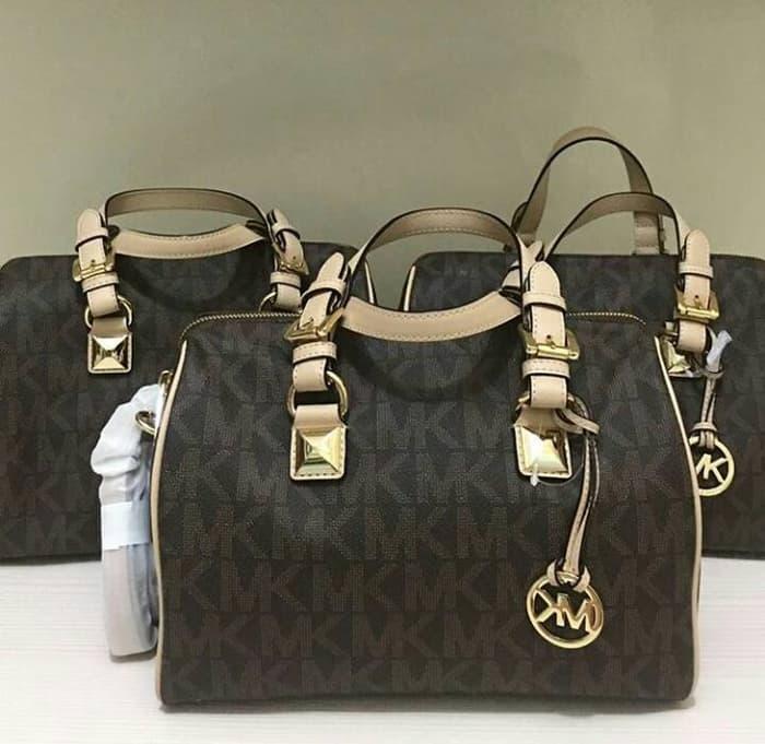 TERBARU DISKON 50% JUAL TAS MICHAEL KORS GRAYSON BROWN ORIGINAL ASLI PROMO