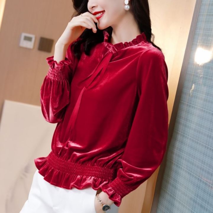 french velvet silk sweater