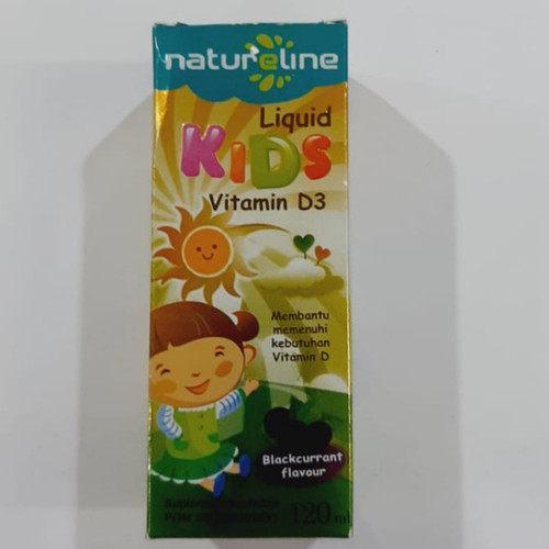 NATURELINE LIQUID KIDS VITAMIN D3 400IU SYRUP 120 ML. ( Blackcurrant