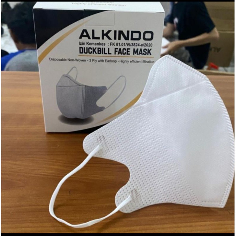 Masker Duckbill 3ply 1Box 50 PCS Dewasa Hitam Dan Putih Face Mask ...