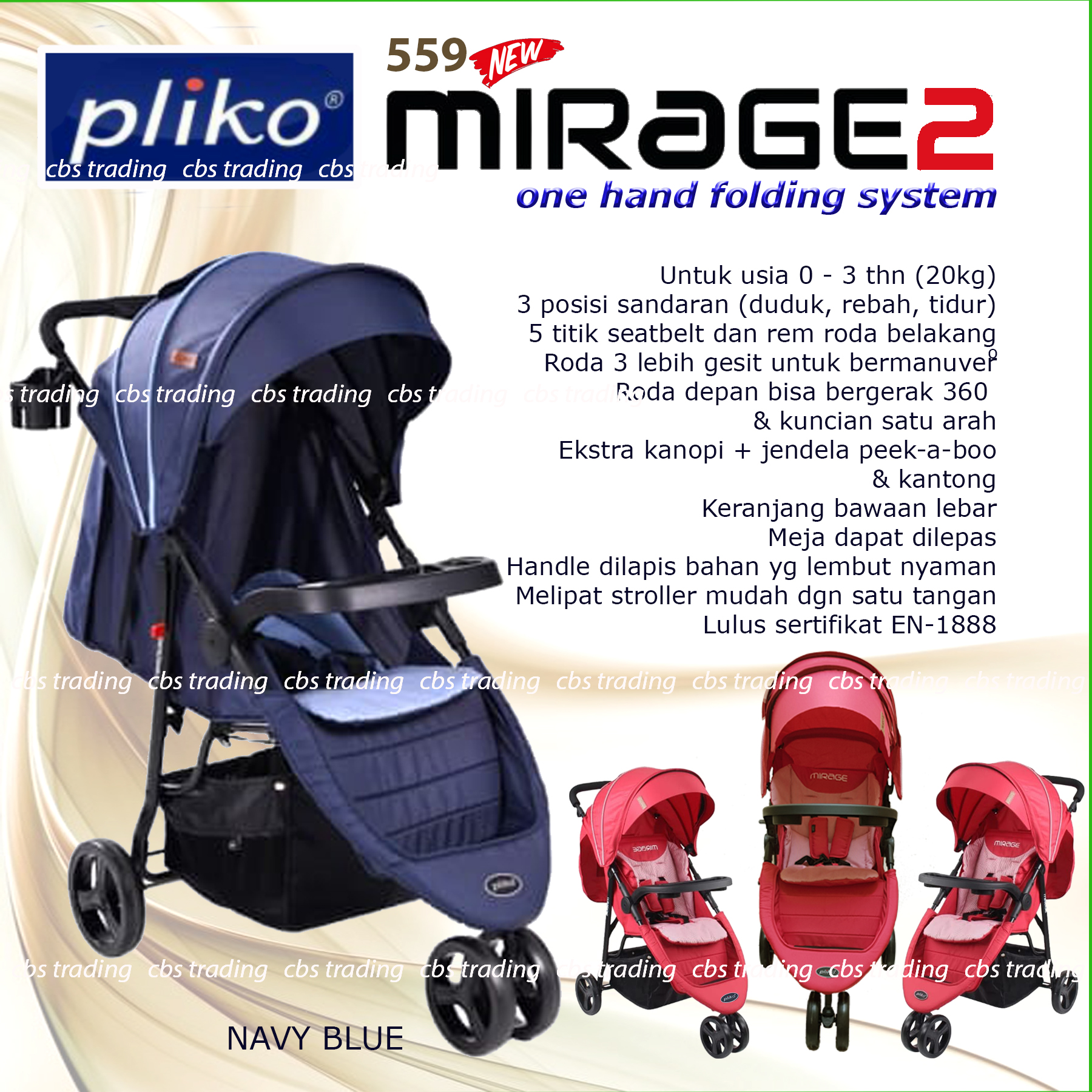 Pliko Baby Stroller MIRAGE 2 S559 