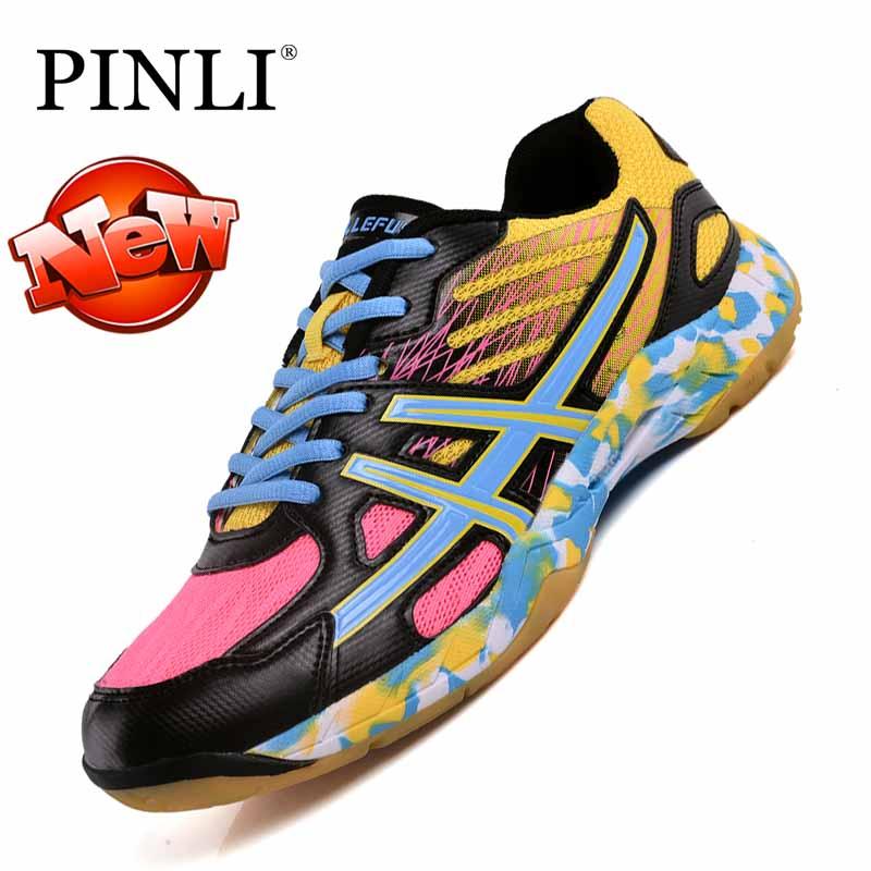 PINLI Wanita Badminton Anti Sneaker Bayi Anti Selip Pelatihan Sepatu Profesional 31-43
