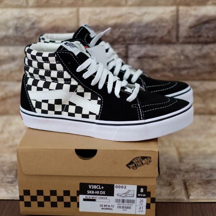 checkered high tops vans