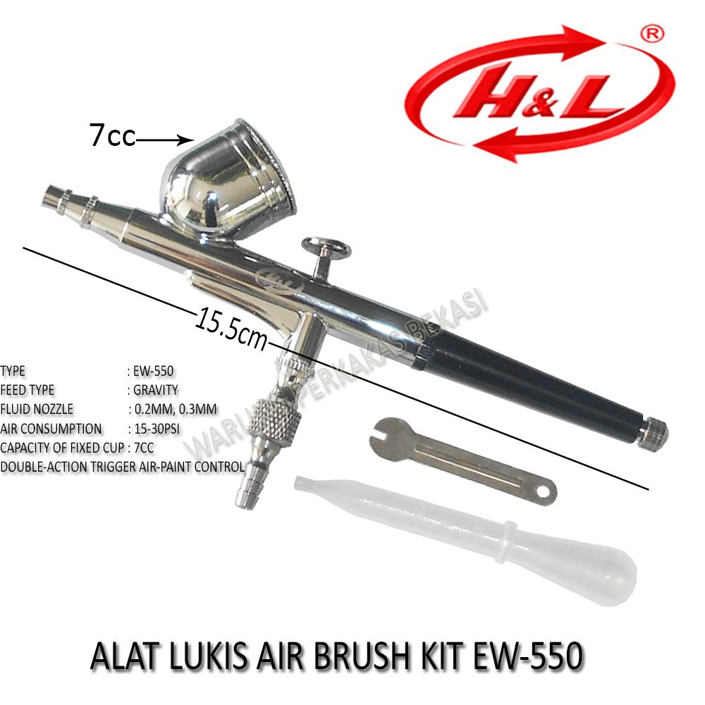 [READY]H&L Paint Brush Kit Spray Gun Spet alat Lukis Grafis Mini Angin