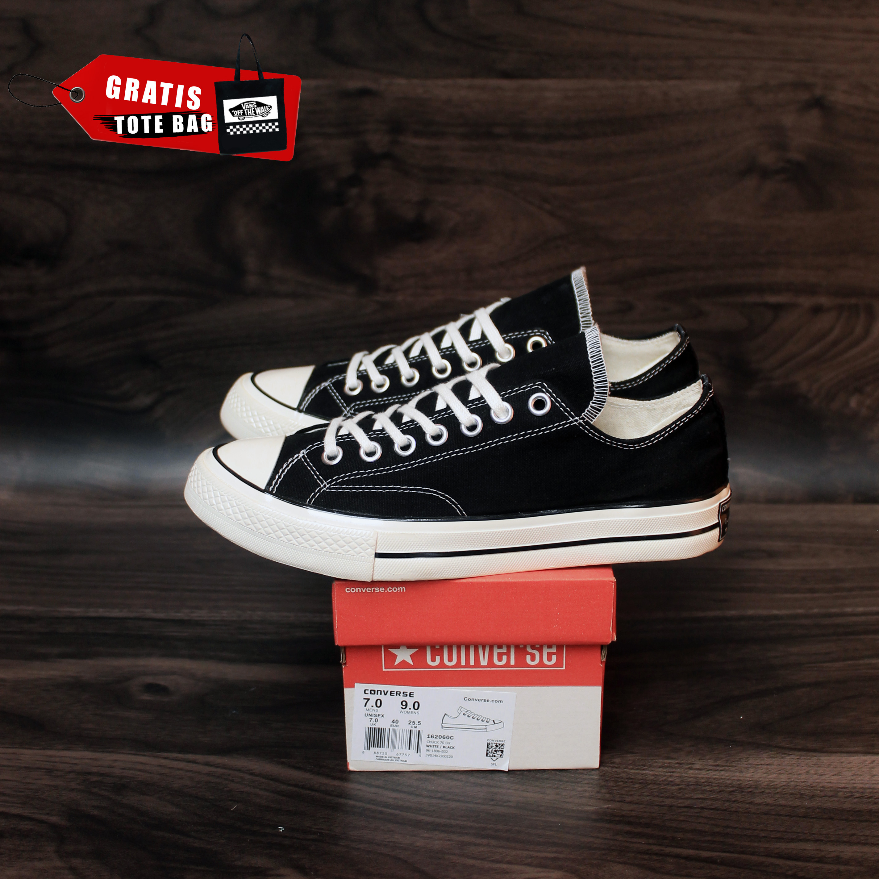 SEPATU CONVERSE001 70S ALL STAR CHUCK TAYLOR PENDEK LOW BLACK