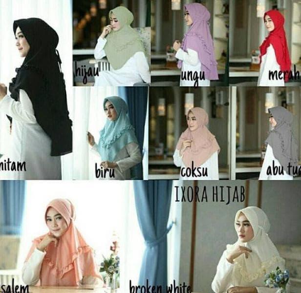 MUSLIM FASHION JILBAB HIJAB SYAR'I INSTAN MADU TALI BELAKANG MUSLIMAH