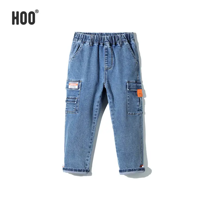 blue denim cargo pants