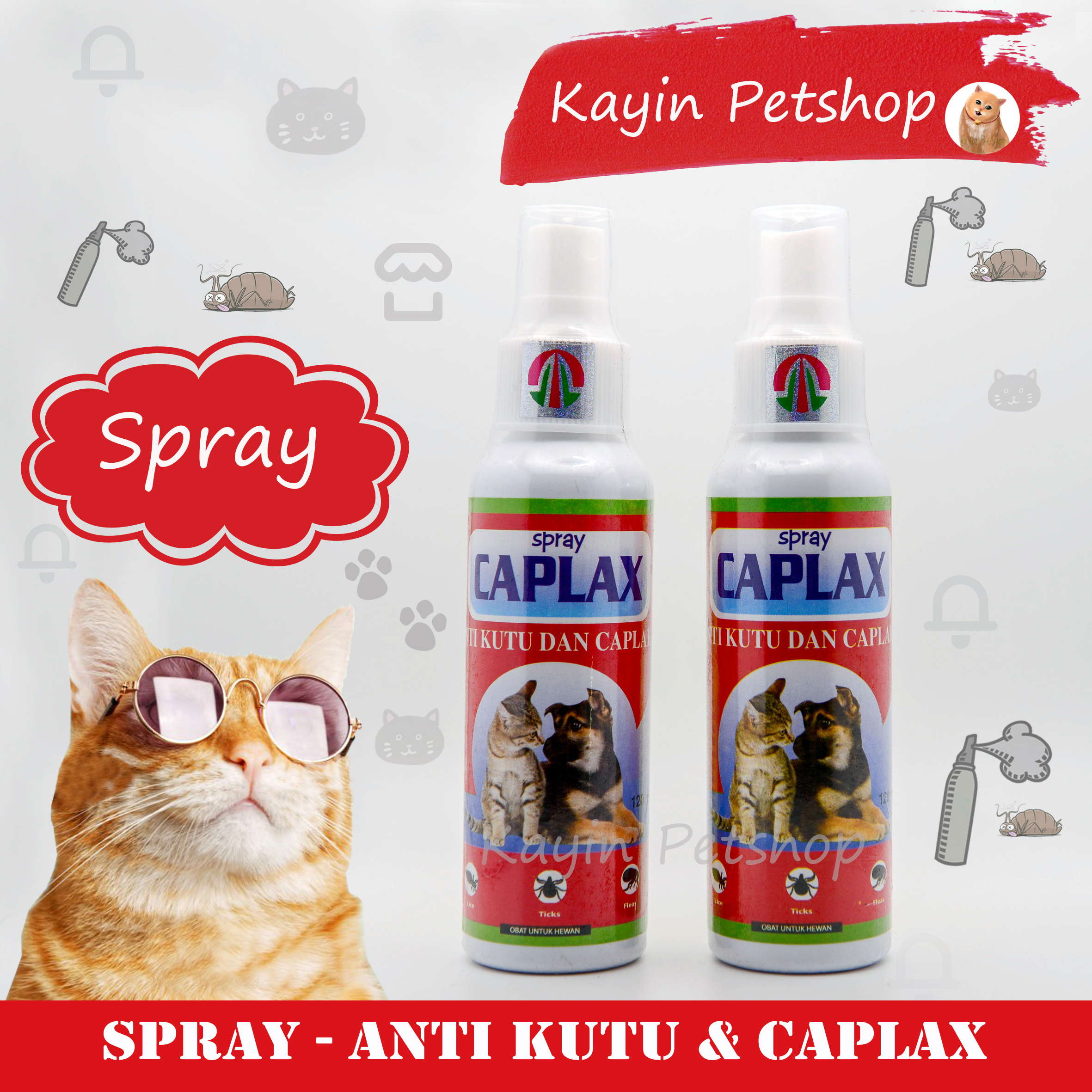 CAPLAX 120ml Spray Anti Kutu Dan Caplak (membasmi kutu pada kucing