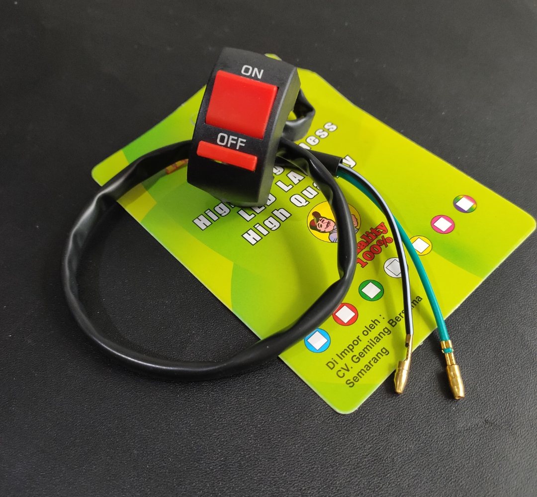 SAKLAR LAMPU MOTOR ON OFF SWITCH UNIVERSAL SAKLAR STANG MOTOR 2TOMBOL ...