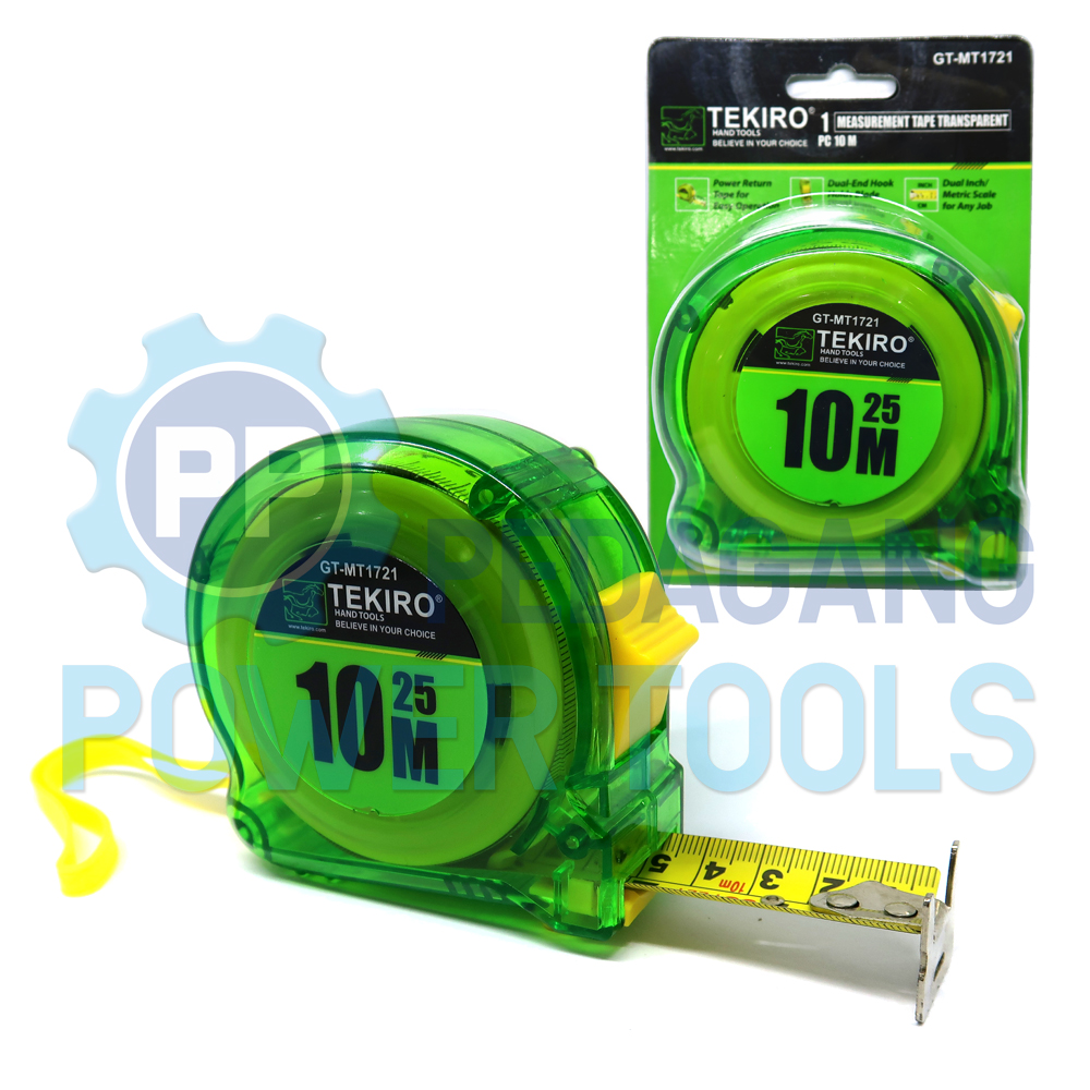 TEKIRO ROL METERAN 10 METER TRANSPARAN 10M MEASURING TAPE GT-MT1721 ...