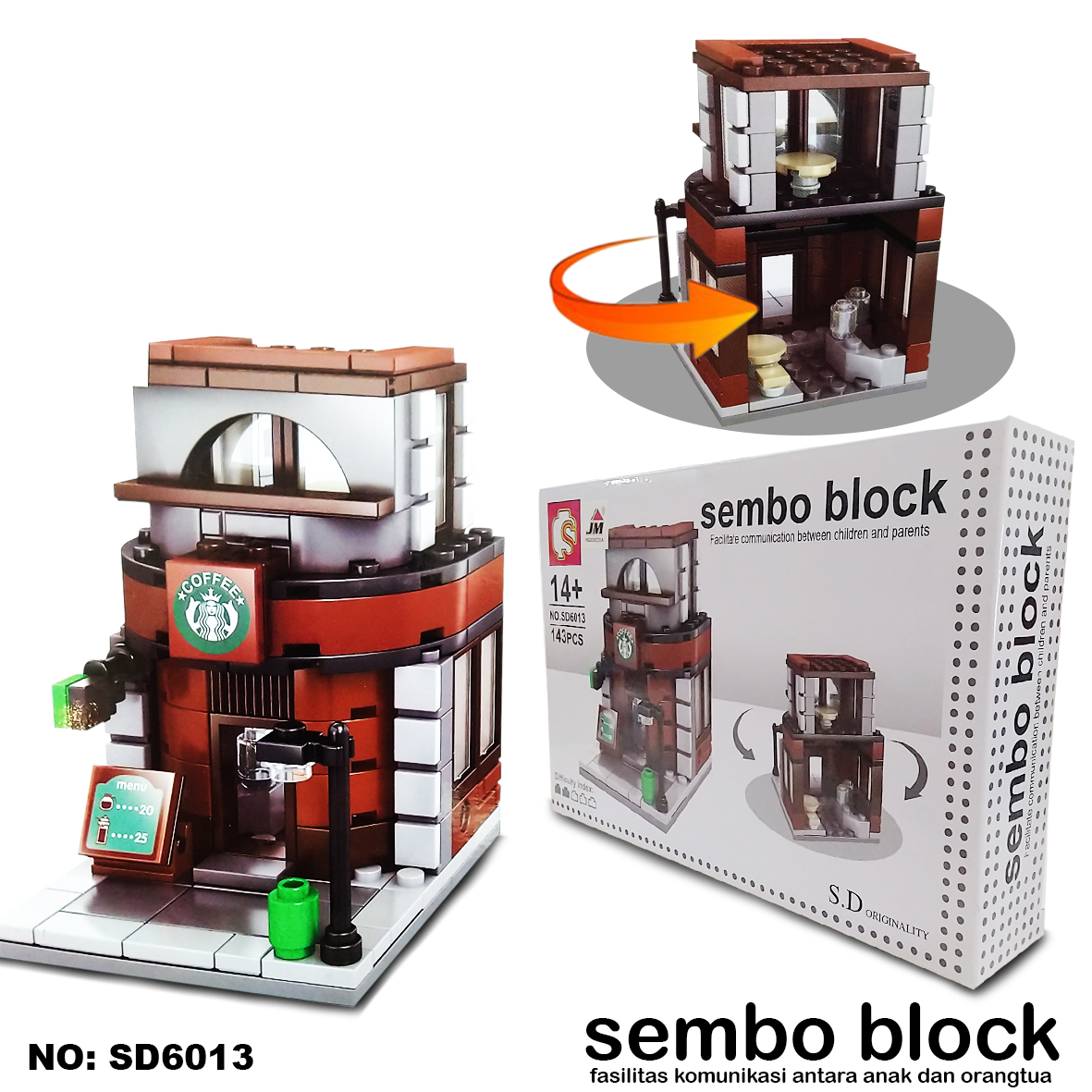 oozetoys011 - lego sembo block SD 6050 Pop Corn Store murah 