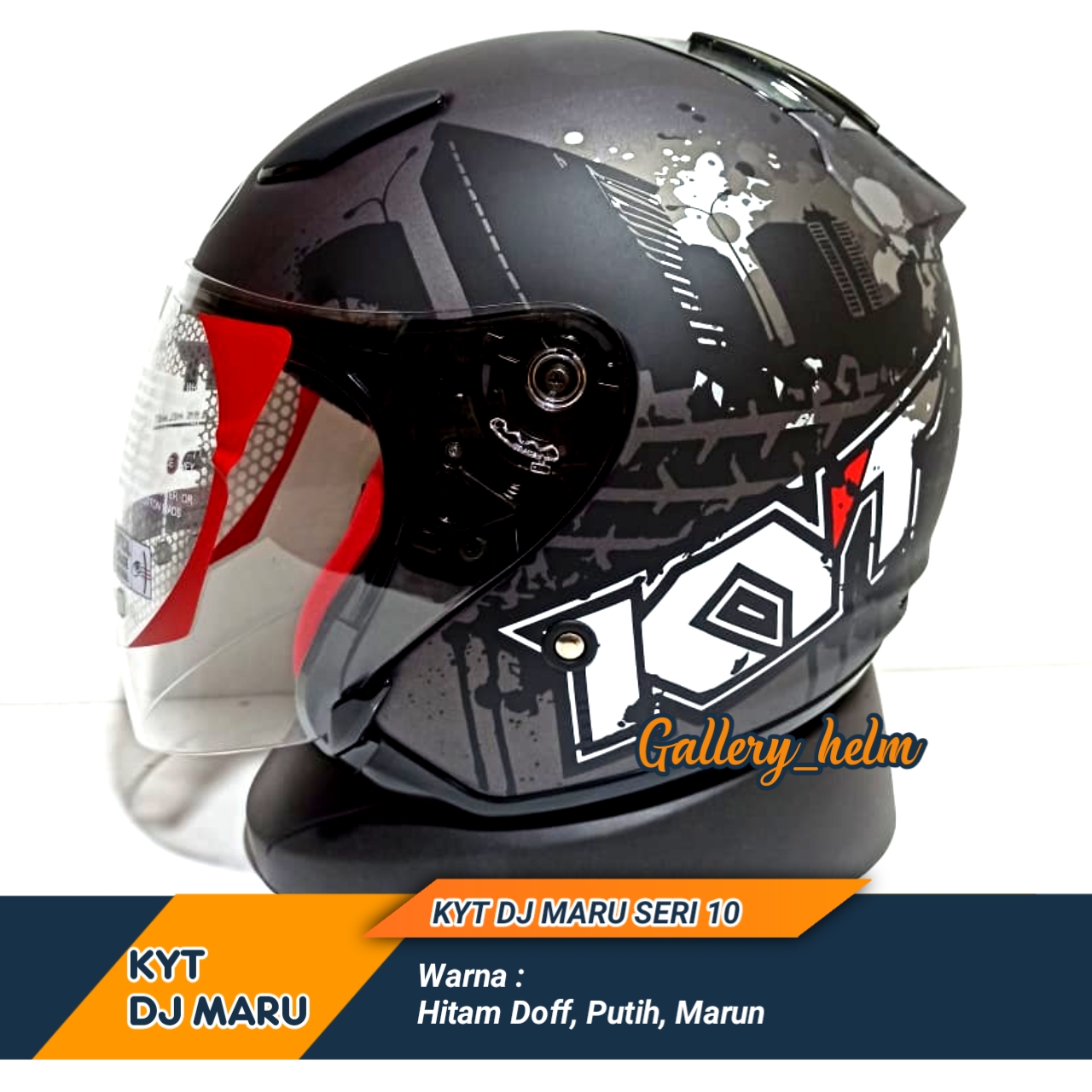 HELM KYT DJ MARU MOTIF HELM KYT HELM KYT DJ MARU 10 HITAM DOFF