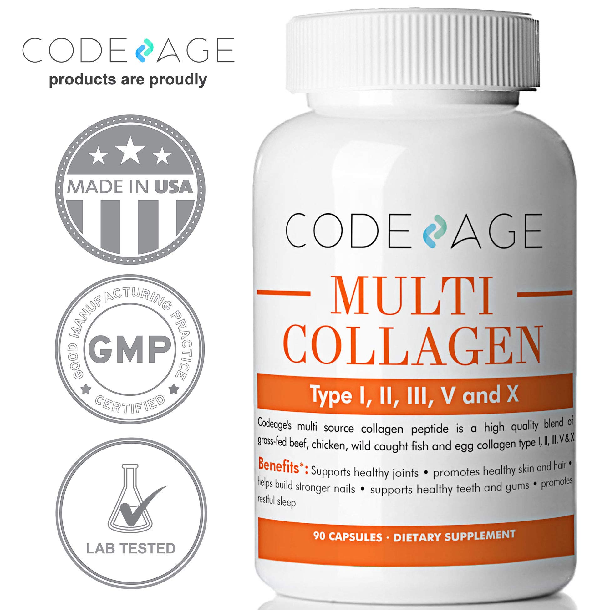 Codeage Multi Collagen Peptides Capsules, Types I, II, III, V & X - View #7