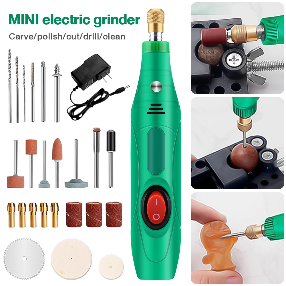 Bor Mini 12V DC 15000 RPM Mini Drill Electric Engraver Grinder Gerinda ...