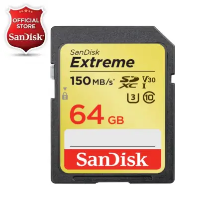 SanDisk Extreme SDXC UHS-I Card 64GB 150MB/s V30 U3 4K