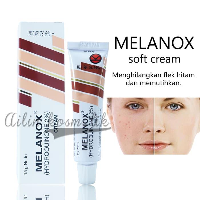 Melanox Cream Hydroquinone atasi Flek Noda Hitam Bekas Jerawat Membandel 15 gr- Terlaris