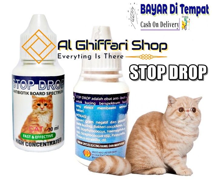 Obat Kucing Obat Antibiotik Kucing Obat Demam Radang Flu Batuk Diare Infeksi Pencernaan Gejala Virus Pada Kucing Stop Drop Kemasan 30ml Al Ghiffari Shop Lazada Indonesia
