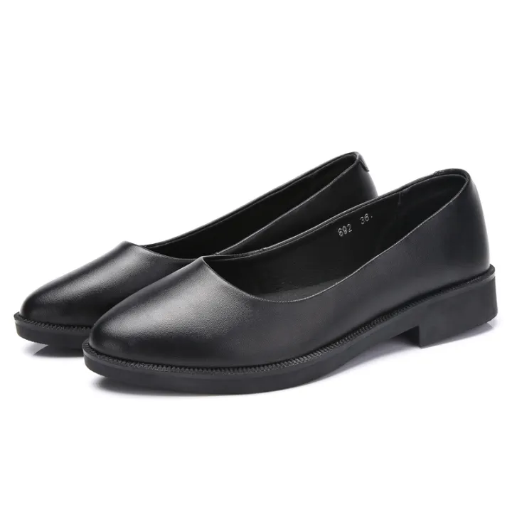 womens black leather flat shoes