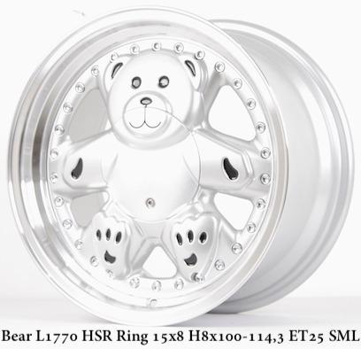 Velg Mobil Bear HSR Ring 15 Silver Lips Brio Agya Ayla Sigra Mazda2