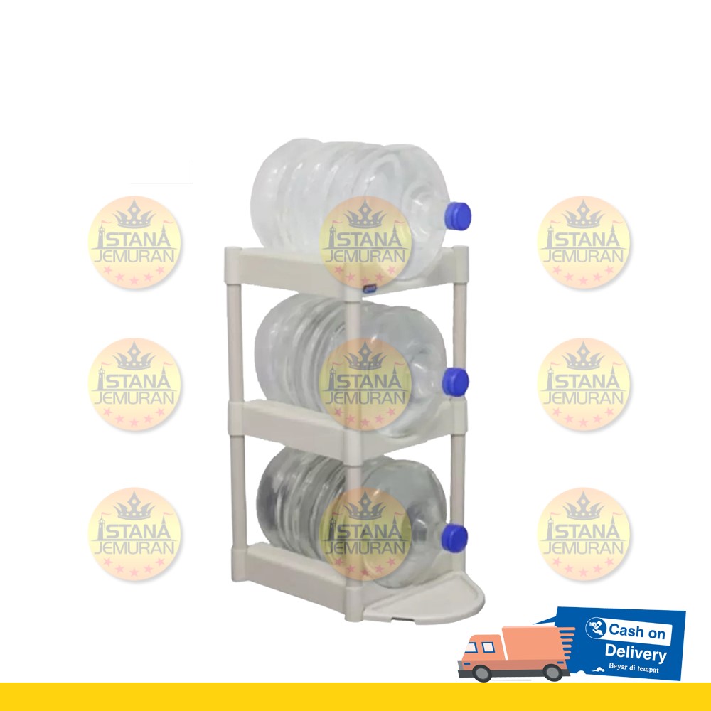 Rak Galon ROVEGA 3 Susun Tempat Penyimpanan Galon | Lazada Indonesia