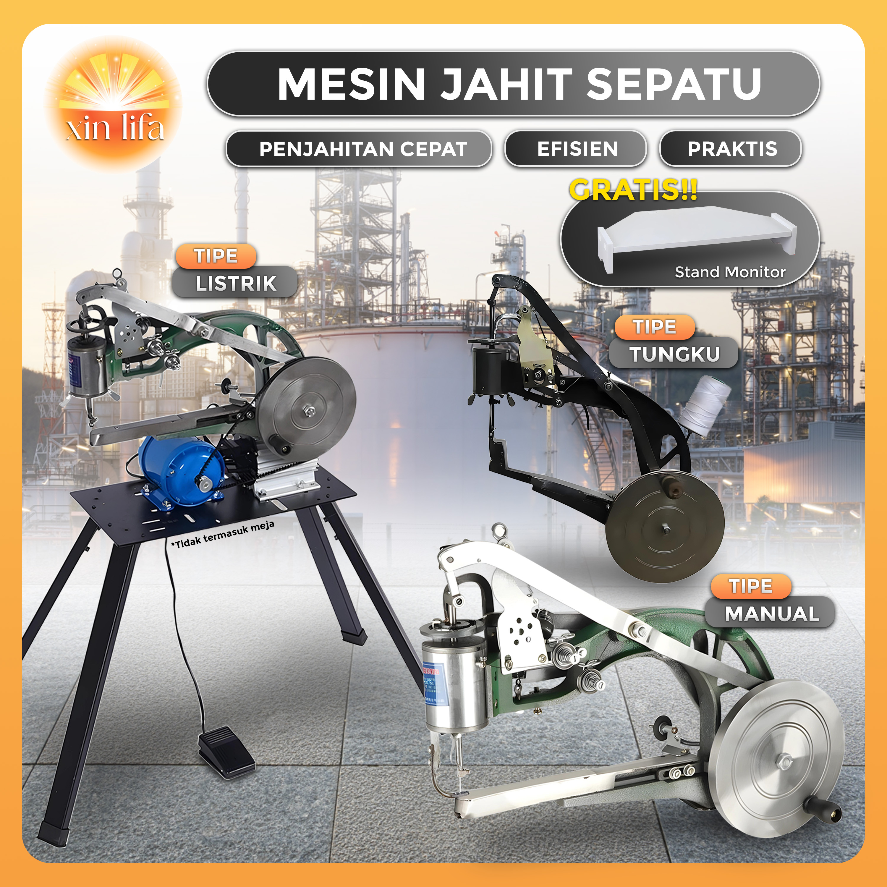 Mesin jahit Reparasi sepatu Manual dan listrik (pilih variasi