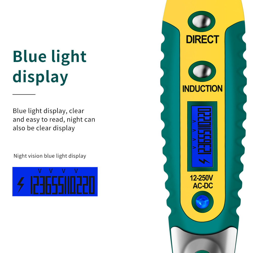 Bút Kiểm Tra Cảm Biến Thông Minh, Bút Kiểm Tra Điện Áp Màn Hình Kỹ Thuật Số LCD VD700 AC/DC 12-250V Điện Áp Tester Tuốc Nơ Vít Điện Bút Bút Dò Điện Áp Đa Năng Với Đèn LED Phụ Trợ