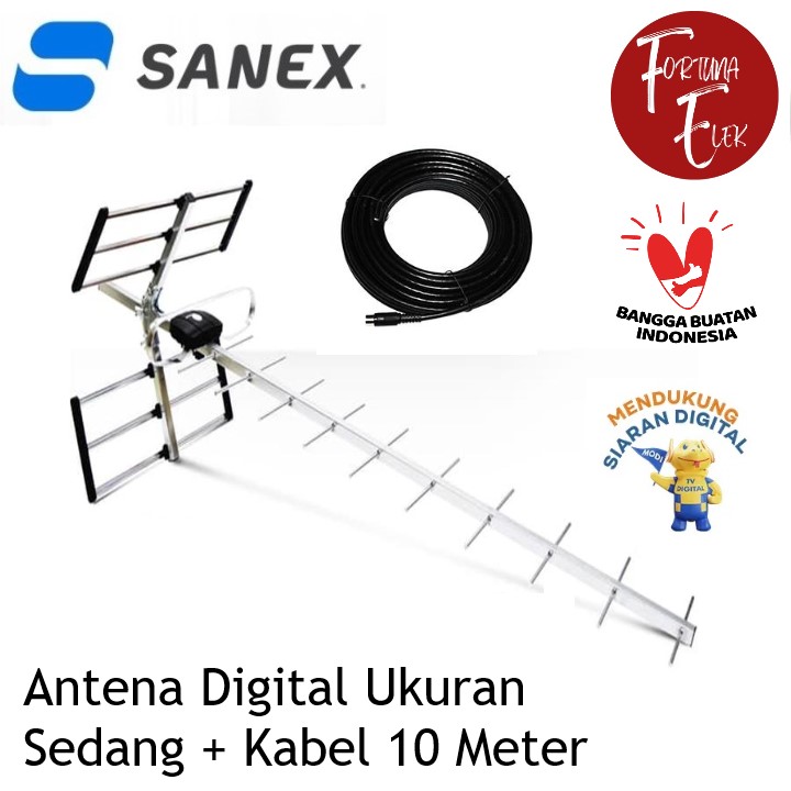 Sanex Antenna TV Digital Outdoor Ukuran Sedang SN 899 DG + Free Kabel