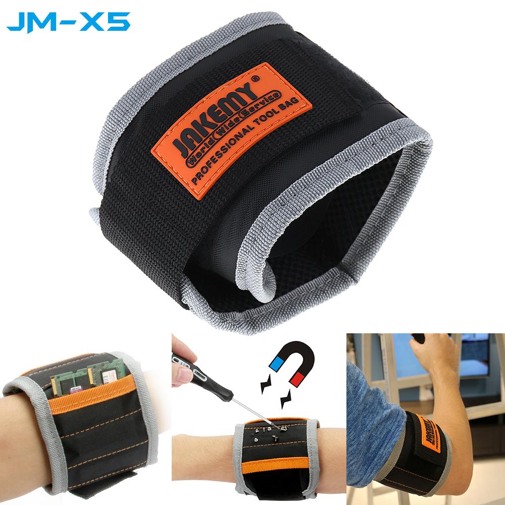 Big House JM-X5 Magnetic Wristband Wrist Handy Band Tool Belt Cuff Bracelet Nail Screw Set(Black+Orange)