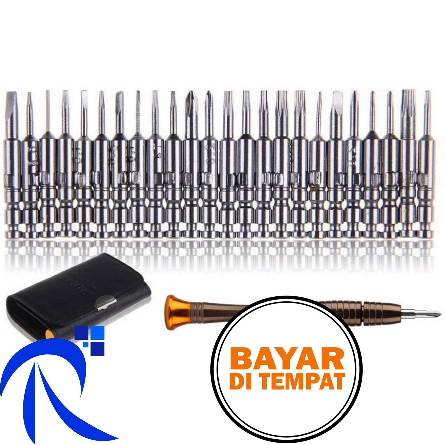 Rimas COD Obeng Reparasi Torx Set 25 in 1 Untuk iPhone 4/5/6/6 Plus - JN00021 - Black / Hitam - Perlengkapan Alat Lengkap Service Hp Menarik Material Stainless Berkualitas - FREE ONGKIR