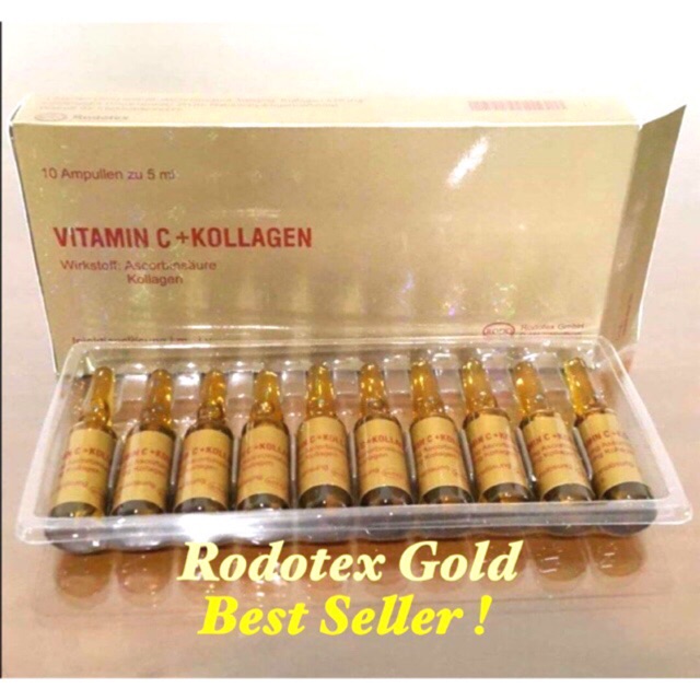 Rodotex Gold Original Jerman 1 Box Isi 10 Ampul Suntik Vitamin C Kolagen Holgoram Asli 100 Injeksi Vit C Inject Vc Injection Memutihkan Awet Muda Aman Skin Care Beauty Pure Collagen