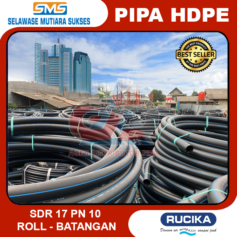 Rucika Pipa HDPE PN10 Ukuran 1 ½ inch s/d 4 inch, Harga per METER, Non