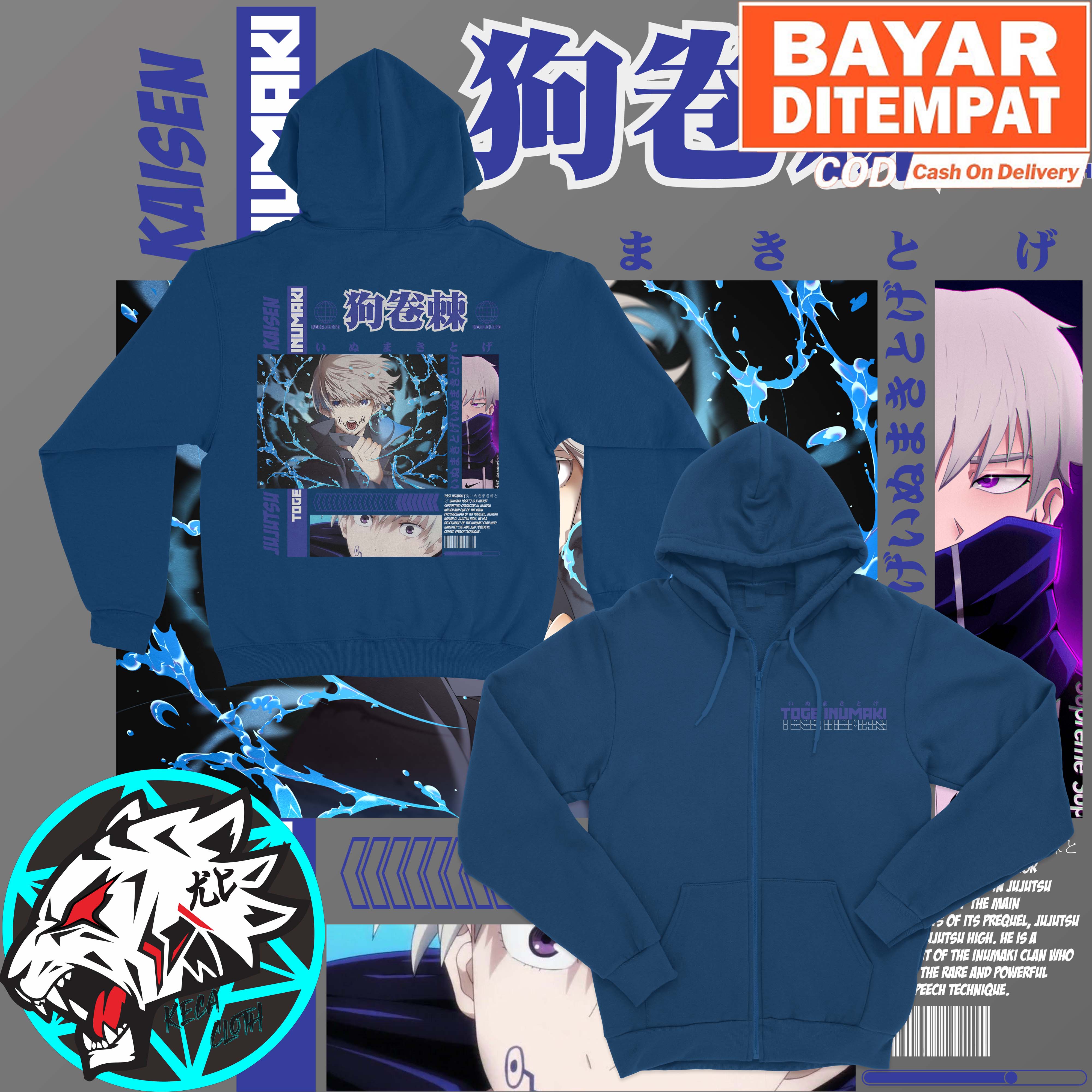 JAKET ZIPPER ANIME JUJUTSU KAISEN TOGE INUMAKI BIG SIZE JUMBO