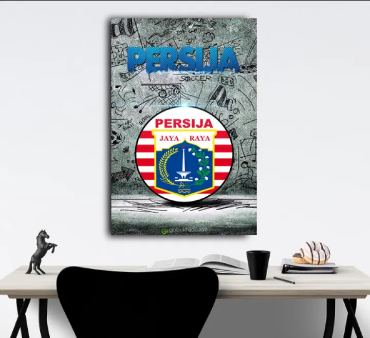 Hiasan Dinding Kamar Persija Lukisan Persija Poster Kayu Bepe Wall Decor Dekorasi Rumah Hiasan Kamar Bola