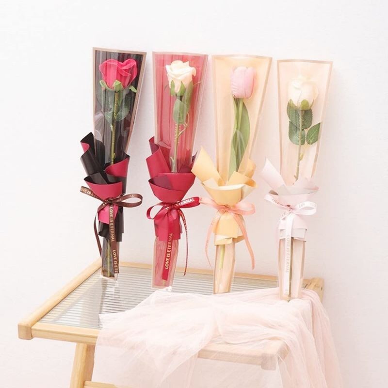 Jual Gold List Single Rose Sleeve 1575 Wrapping Plastik Bunga Mawar Satuan  - White - Jakarta Barat - Sistsini Kebutuhan Bunga