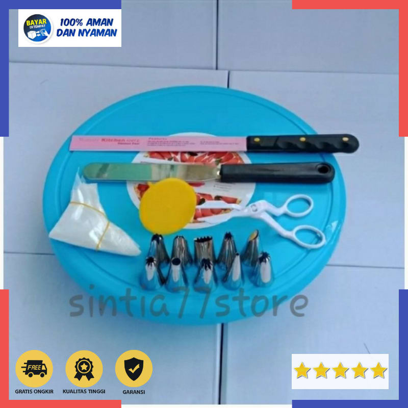 BERKUALITAS set 06 dekorasi kue ulang tahun / set alat dekorasi tart