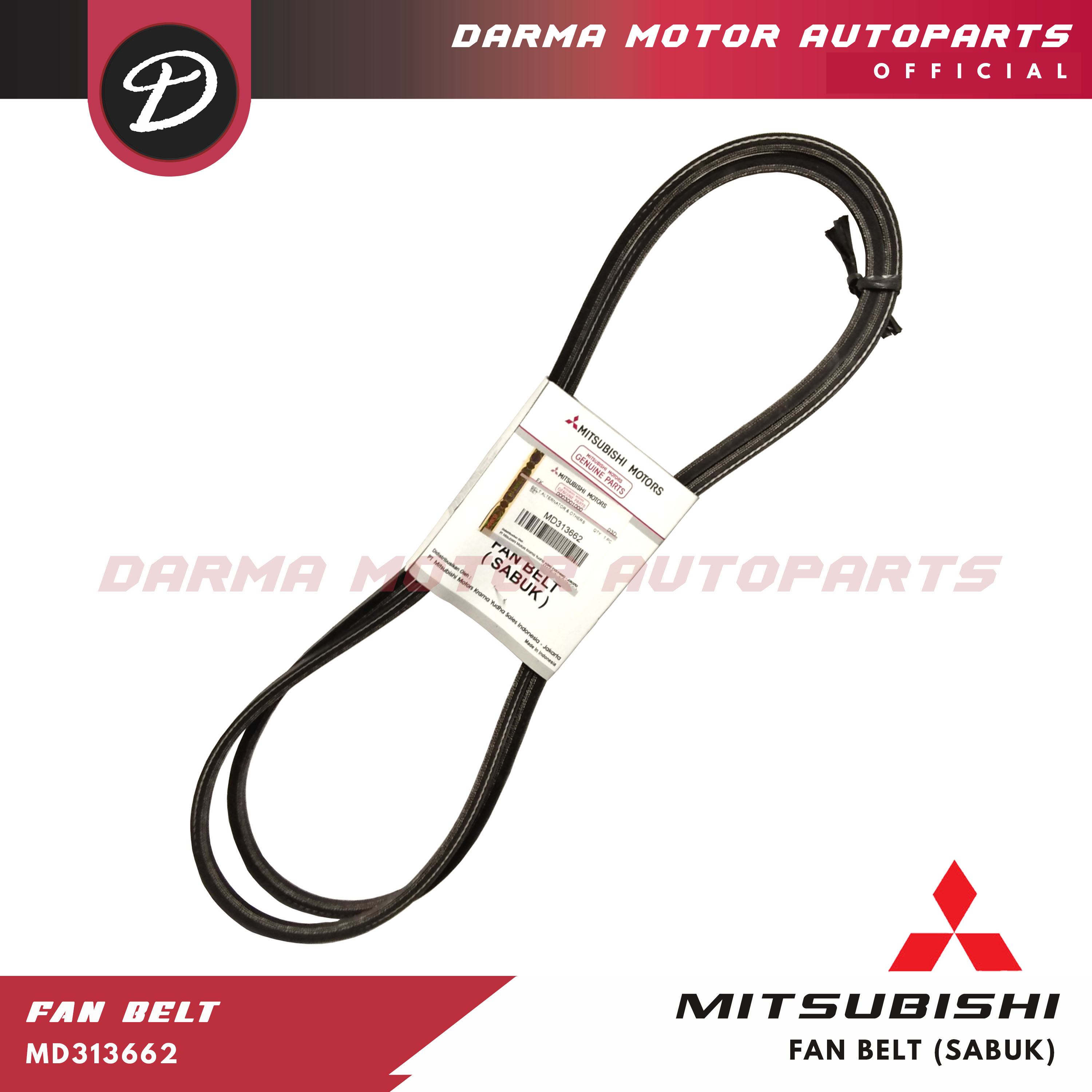 FAN BELT VAN BELT ALTERNATOR L300 DIESEL KUDA DIESEL ASLI MD313662 ORI
