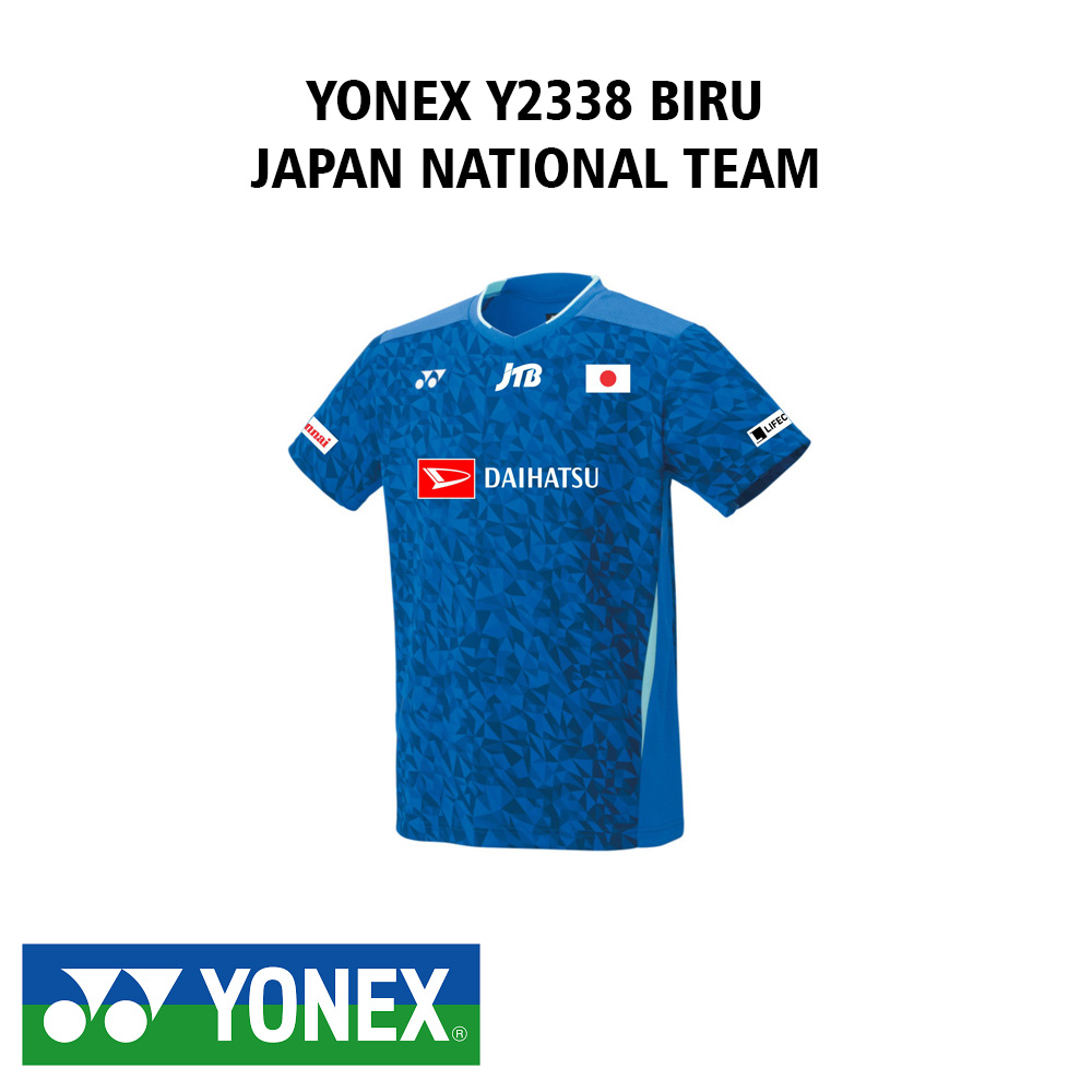 Yonex Jersey Badminton Y2338 Biru Japan National Team Full Sponsor