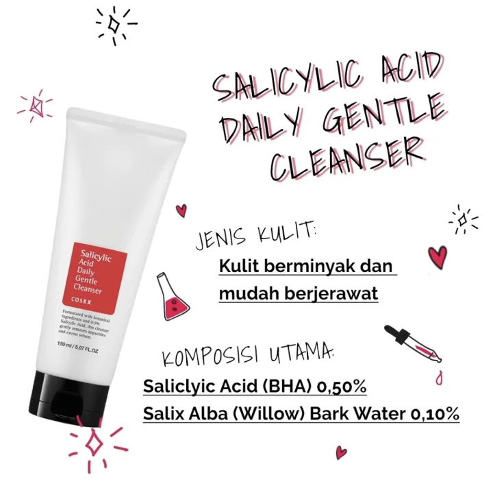 fungsi cosrx salicylic acid daily gentle cleanser