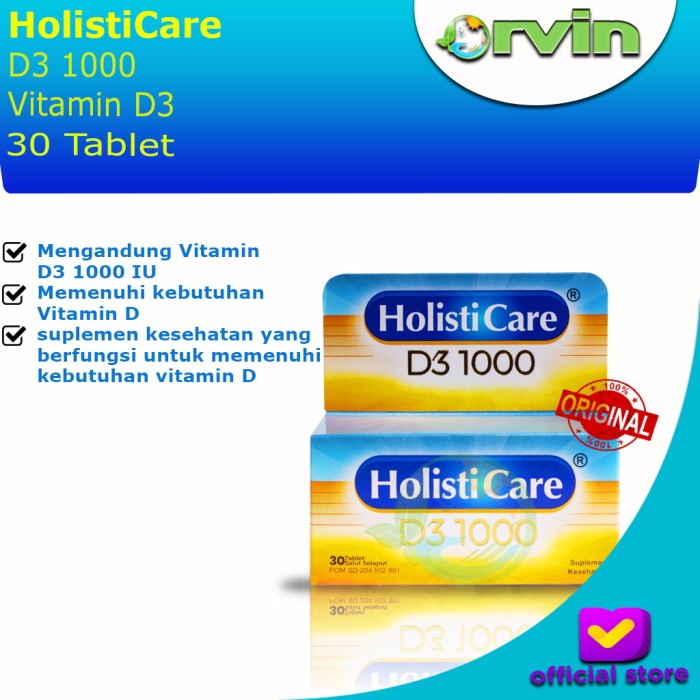 holisticare ester d3 1000 30 tablet esterc vitamin d3 (X9Z7