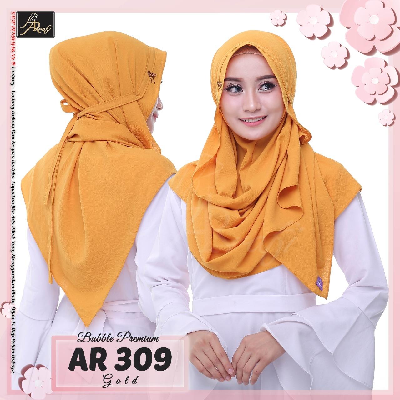 Hijab Arrafi AR 309 Gold Pashmina Instan Ar Rafi Jilbab Ker