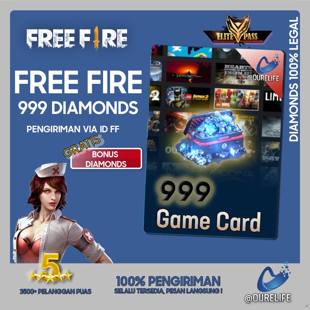 Membeli Ourelife Free Fire Top Up 999 Diamonds 999 Diamond Ff