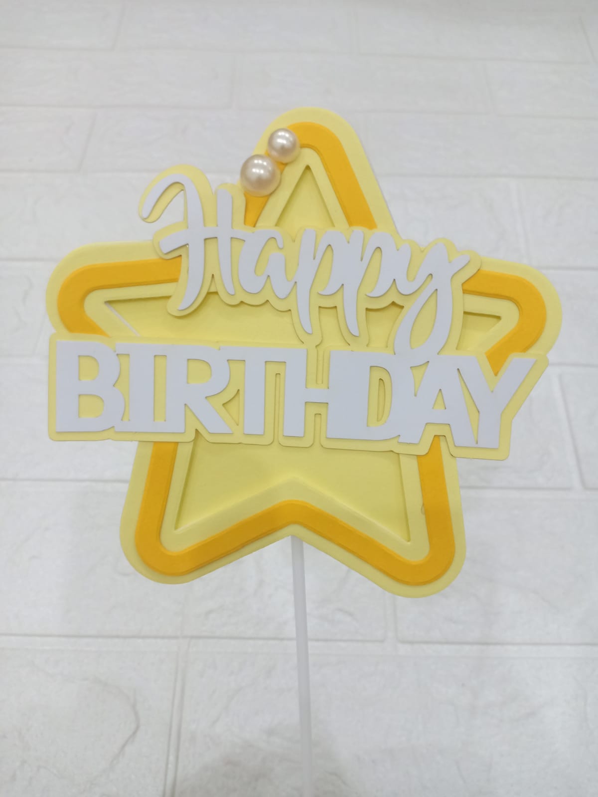 HIASAN KUE KERTAS MOTIF BINTANG STAR / CAKE TOPPER HAPPY BIRTHDAY