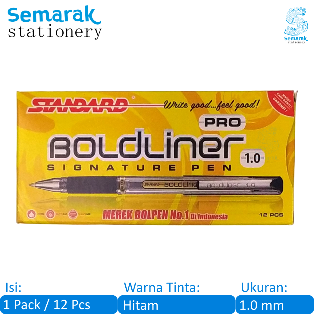 Standard Boldliner Pro Signature Pen Pulpen Gel Tanda Tangan Tebal