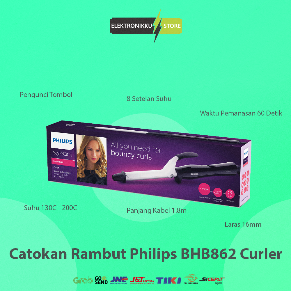Catokan Pengeriting Rambut Philips BHB862 Style Hair Care Curler