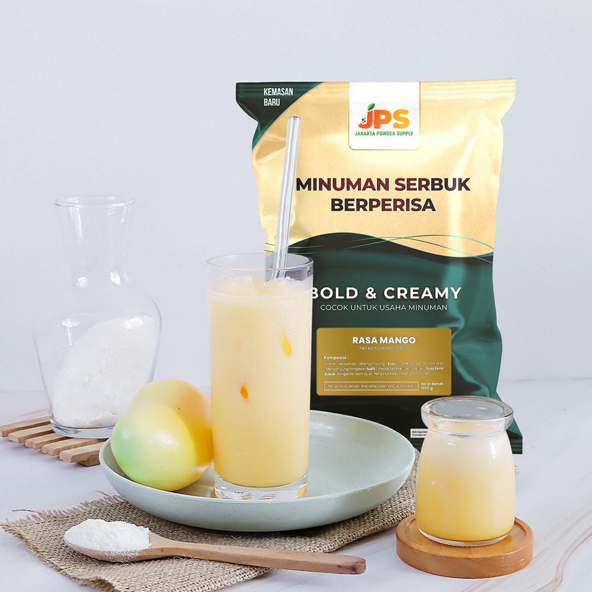 JPS Plain Mangga 1 Kg Bubuk Minuman Premium Tanpa Gula / Serbuk ...