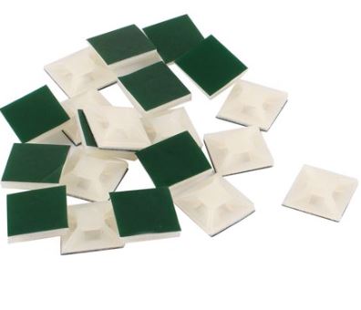 Monoprice Cable Tie Mounts - 25x25mm, Adhesive Backed, 100 Pack, White