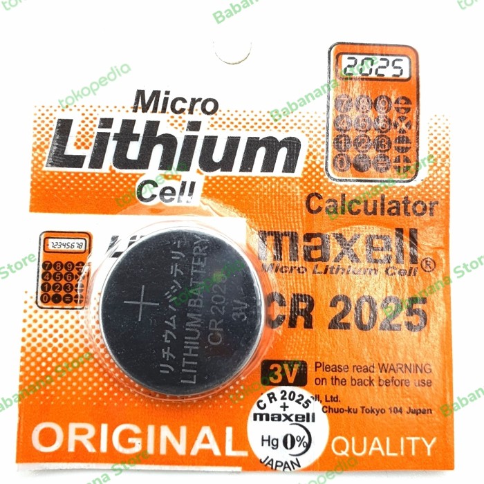Baterai kancing Maxell 3V cmos CR2025 CR2025 CR 2025 Baterry batere