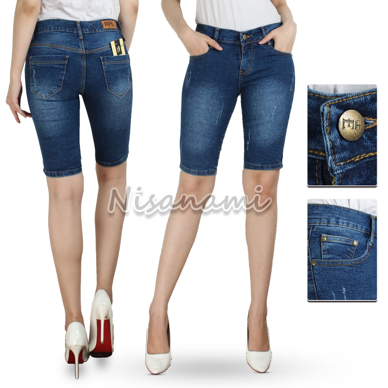 Celana Jeans Pendek Wanita 3 4 Celana Pendek Wanita Santai Lazada Indonesia