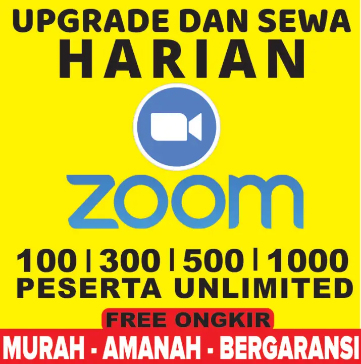 Sewa Zoom Premium Zoom Meeting Harian Unlimited Max 100 300 500 1000 Peserta Legal Resmi Bergaransi Lazada Indonesia
